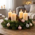 Mini julkulor kräm, rosa, vit äkta glas Ø3cm 9st | Floristik24.se