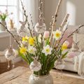 Kaniner dekorativa träkaniner för upphängning naturvit 5cm×12cm 6st | Floristik24.se