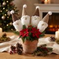 Dekorativ pluggtomte jul vit brun 4x11cm 4 st | Floristik24.se