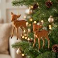 Dekorativ figur ren ung brun 7,5cm flockad 2 st | Floristik24.se