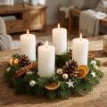 Enfärgade blockljus, vita, 70x120mm, set om 4, för dekoration, bröllop och advent | Floristik24.se