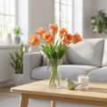 Konstgjord blomma, papegoja tulpan orange, vårblomma 63cm | Floristik24.se