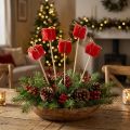 Blomplugg julpaket dekoration röd 2,5cm 15 st | Floristik24.se