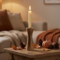 Stickljusstake träljusstake natur Ø6cm H20cm | Floristik24.se