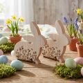Bunny Wood Sittande Blommönster Naturlig Vit 24×24cm 2 st | Floristik24.se