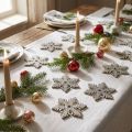 Snöflingeträ 4cm ljusguld med glimmer 72 st | Floristik24.se