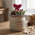 Keramisk krukkruka dekorativ vas metallic gråbrun 14×14cm | Floristik24.se