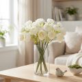 Konstgjord ranunkelbukett, långvarig blomsterdekoration för våren, 32 cm, 5 stycken | Floristik24.se