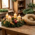 Sugrörskrans Ø35cm naturfärgad - dekorativ krans för pyssel och advent, set om 5 | Floristik24.se