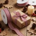 Presentband rutigt Bordeaux 8mm-25mm 20m | Floristik24.se