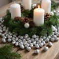 Dekorativa ekollon silver, adventsdekoration, naturliga höstfrukter, lantligt Ø1,5 – 2,5 cm L1,5 – 3 cm 300 g | Floristik24.se