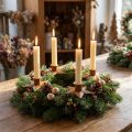 Ljusstakeljus adventsstjärna brun Ø9,5cm 4st | Floristik24.se