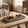 Träbricka vintage fyrkantig dekorativ bricka trägrå 35×15×3cm | Floristik24.se