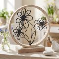 Metall blommor bordsdekoration trä metall vårdekoration H19cm | Floristik24.se
