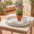 Dekorbricka lavendel plastbricka vit 39×27,5cm | Floristik24.se