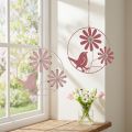 Dekorring metall hängande dekoration blommor rosa Ø30cm 2st | Floristik24.se