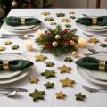 Scatter dekoration stjärnor grönt och guld med glitter bordsdekoration Jul 4/5cm 40 st | Floristik24.se