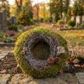 Mosskrans dekorativ krans mossgrön med musgräs natur Ø30cm | Floristik24.se