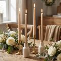 Avsmalnande ljus Wenzelljus beige 250/23mm 12 st | Floristik24.se