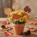 Blompluggar trä pumpa dekoration orange natur 6,5x7cm 12 st | Floristik24.se
