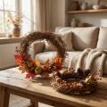 Naturlig vinrankrans Ø15cm, set om 10 - Perfekt för höst-, jul-, påsk- och begravningsdekorationer | Floristik24.se