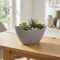 Dekorskål plastgrå 20cm x 9cm H11,5cm 1 st | Floristik24.se