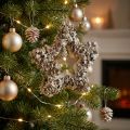Stjärna för upphängning, juldekoration, vit, glitter, Ø15cm | Floristik24.se
