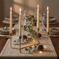 Ljusstake för ljusbricka champagne metall 37 × 17 × 18cm | Floristik24.se