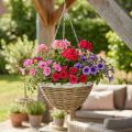 Skål för upphängning, hängkorg, blomkorg natur, vit Ø30,5cm | Floristik24.se
