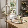 Dekorativ träring Shabby Chic vit Ø19cm, bröllop, vår, dörrdekoration, set om 4 | Floristik24.se