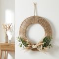 Dekorativ upphängningsring, boho-stil, naturligt silver, Ø39,5 cm | Floristik24.se