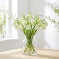 Rutbrädeblommor Fritillaria konstgjord vit, grön 40cm 12 st | Floristik24.se