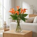 Calla Lily Aprikos Calla Konstgjorda Blommor Orange Exotisk 44cm | Floristik24.se