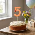 Nummerpluggar födelsedag 5 blompluggar trä 27,5cm 16 st | Floristik24.se
