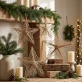 Star Jute Natural Rustik Julstjärna 30cm 4st | Floristik24.se