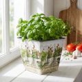 Örtkruka, kruka med motiv, kruka H13cm B13,5cm | Floristik24.se