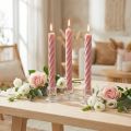 Rustika ljus pinnljus färgade rosa 250/28mm 4 st | Floristik24.se