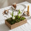 Konstgjorda vaktelägg, dekorativa fjädrar på pinne, 36 cm, 12 stycken | Floristik24.se