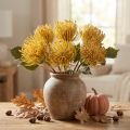 Protea konstgjord Leucospermum nåldyna gul 30cm 6 st | Floristik24.se