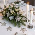 Stjärna av metall silver 6cm 20 st | Floristik24.se