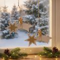 Ängel på stjärna, juldekoration att hänga, adventsvit, gyllene H13cm B21,5cm 2st | Floristik24.se