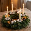 Avsmalnande ljushållare för stickning av silver antik look Ø7cm 4st | Floristik24.se