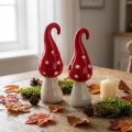 Paddsvamp keramiska dekorativa svampar röd vit Ø5cm H15,5cm 2st | Floristik24.se