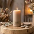 PURE pelarljus Beige Wenzelljus 130/70mm | Floristik24.se