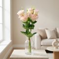 Konstgjorda blommor Eustoma Lisianthus rosa kräm 52cm 5 st | Floristik24.se