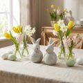 Påskharen dekorativa figurer kaniner med prickmönster 13cm 2st | Floristik24.se