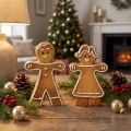 Juldekoration pepparkaksgubbe och -kvinna keramik 16 cm set med 2 delar | Floristik24.se