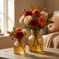 Blomvas glas orange retro design Ø11cm H14,5cm 2 st | Floristik24.se