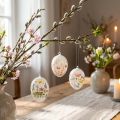 Påskägg med vår- och blommotiv, högkvalitativ påskdekoration, 6 cm, 6 stycken | Floristik24.se