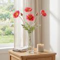 Vallmo Konstgjorda Rosa Konstgjorda Blommor Ø6–7cm L78cm 3st | Floristik24.se